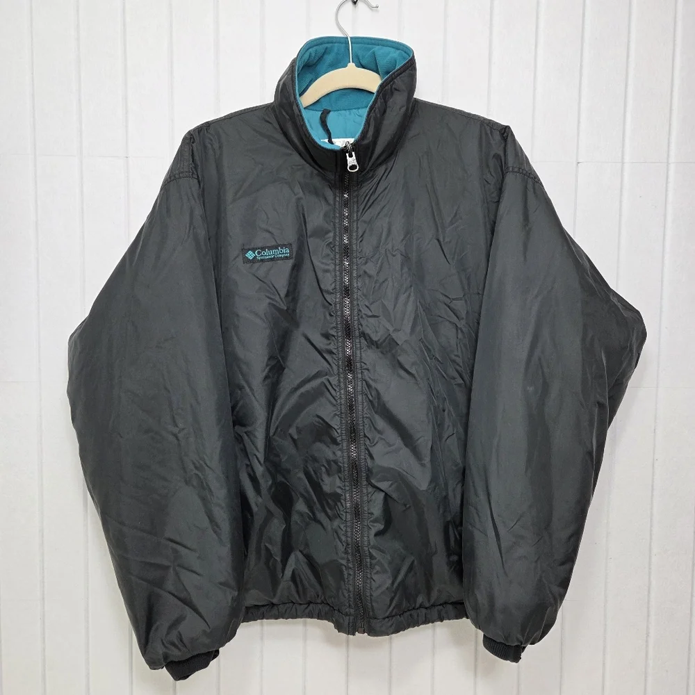 Columbia Vintage Men's Size XL blue full zip‎ colorblock vtg 90s Winter Jacket